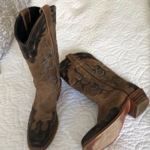 Leather cowboy boots